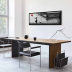 Hope Graffiti Girl Narrow Red Canvas Print