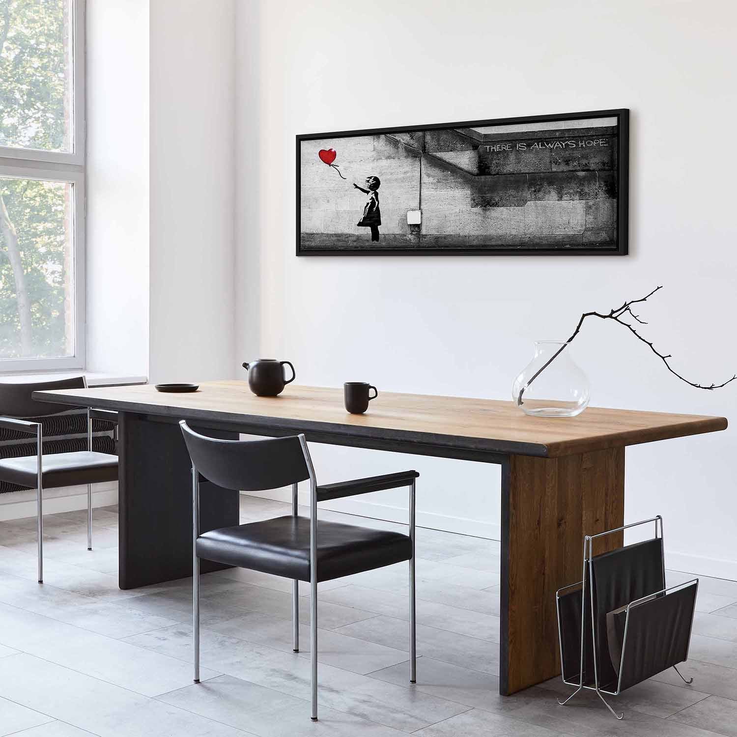 Hope Graffiti Girl Narrow Red Canvas Print