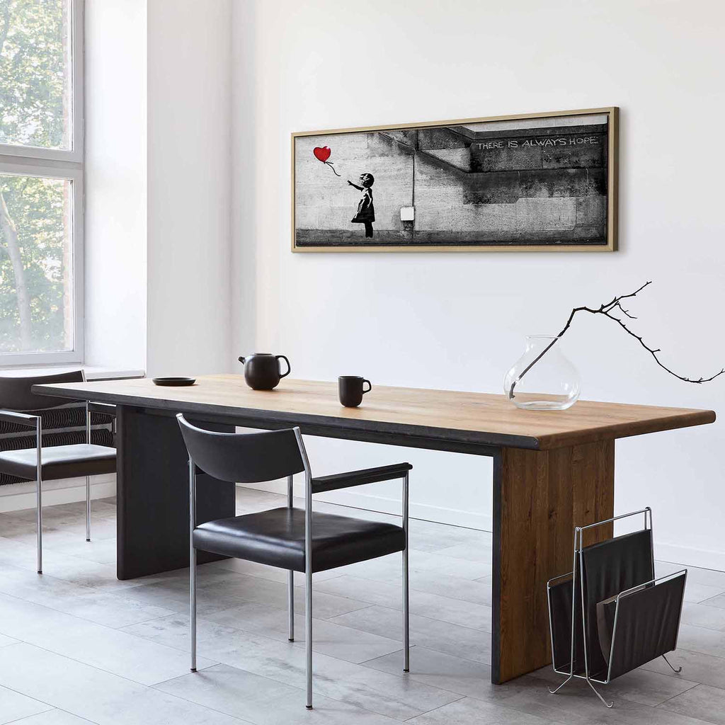 Hope Graffiti Girl Narrow Red Canvas Print