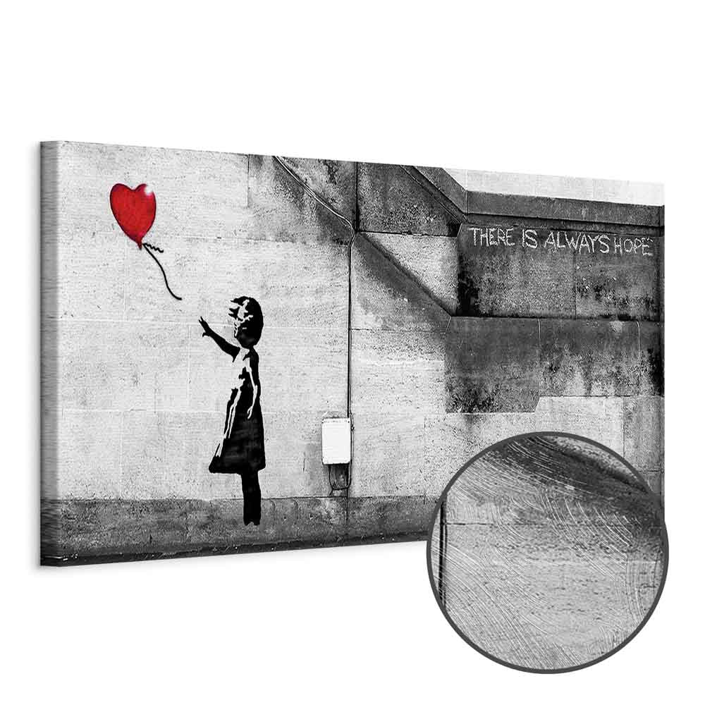 Hope Graffiti Girl Narrow Red Canvas Print