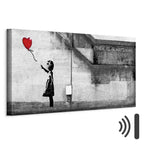 Hope Graffiti Girl Narrow Red Canvas Print