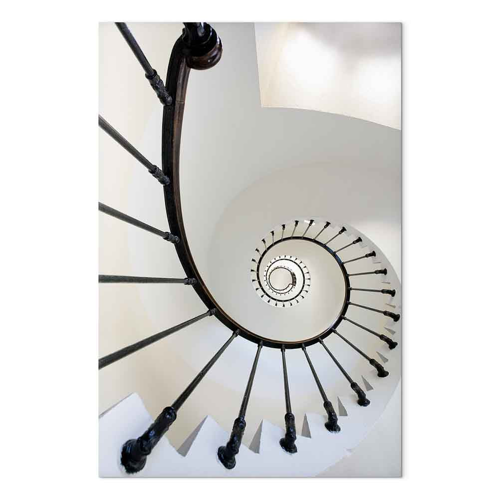 Endless Stairs Architecture Vertical Canvas Print