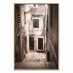 Retro Alley Architecture Vertical Canvas Print