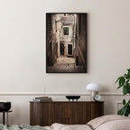 Retro Alley Architecture Vertical Canvas Print