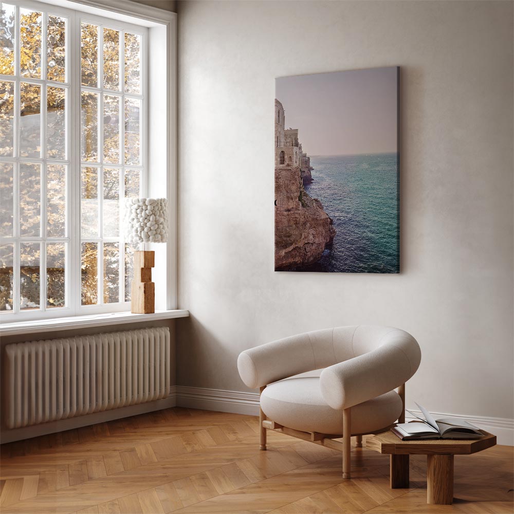 Turquoise Sea Cliff Landscape Canvas Print