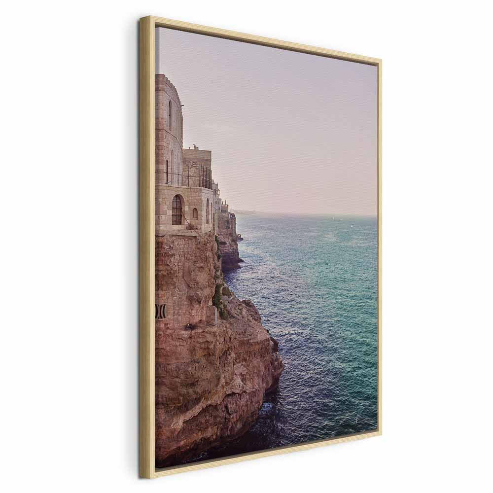 Turquoise Sea Cliff Landscape Canvas Print