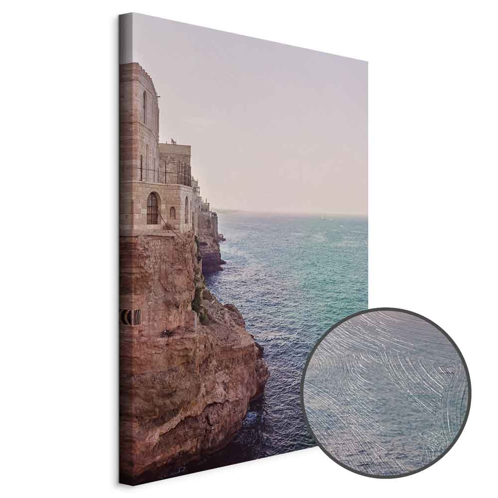Turquoise Sea Cliff Landscape Canvas Print