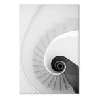 White Staircase Architecture Canvas Print