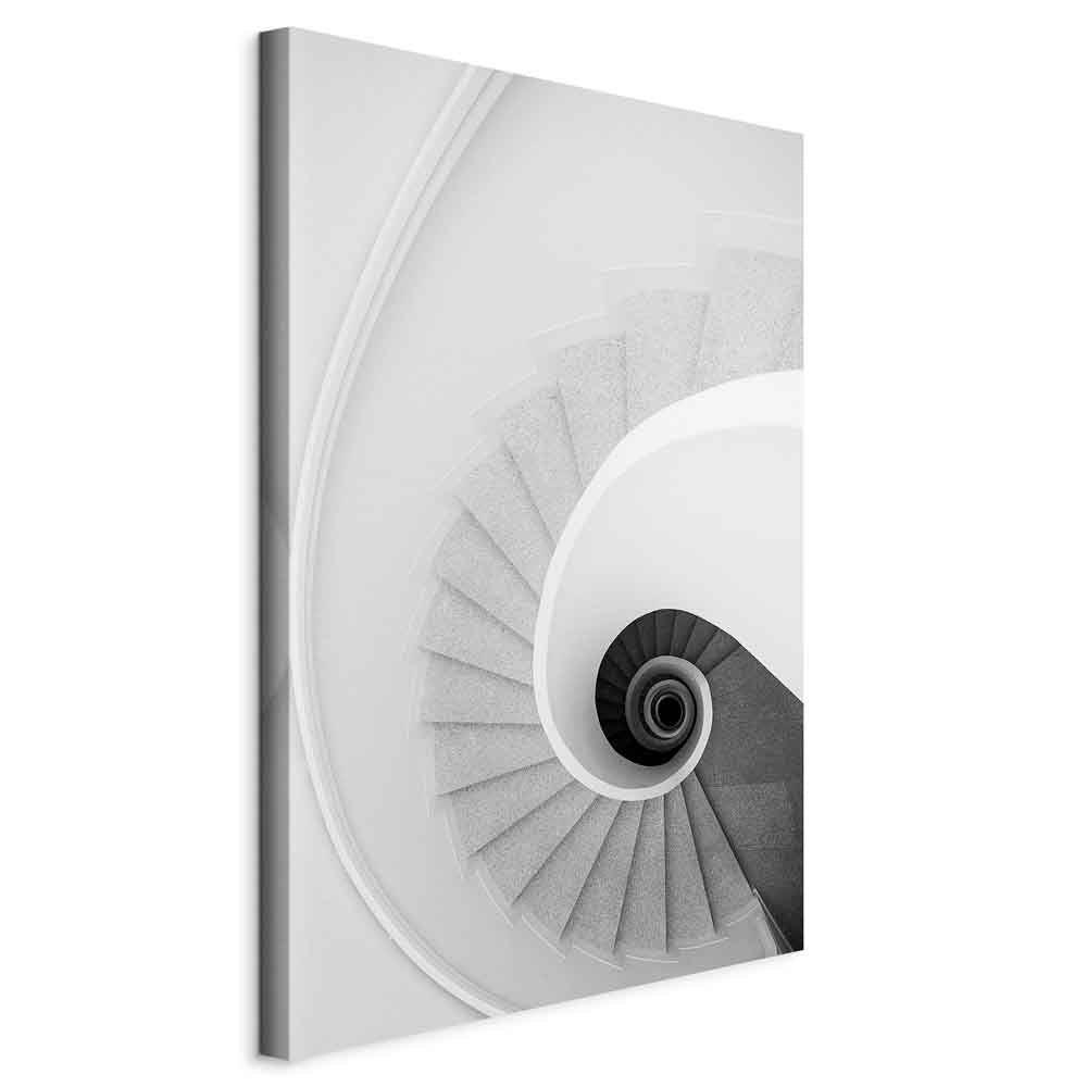 White Staircase Architecture Canvas Print