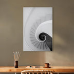 White Staircase Architecture Canvas Print