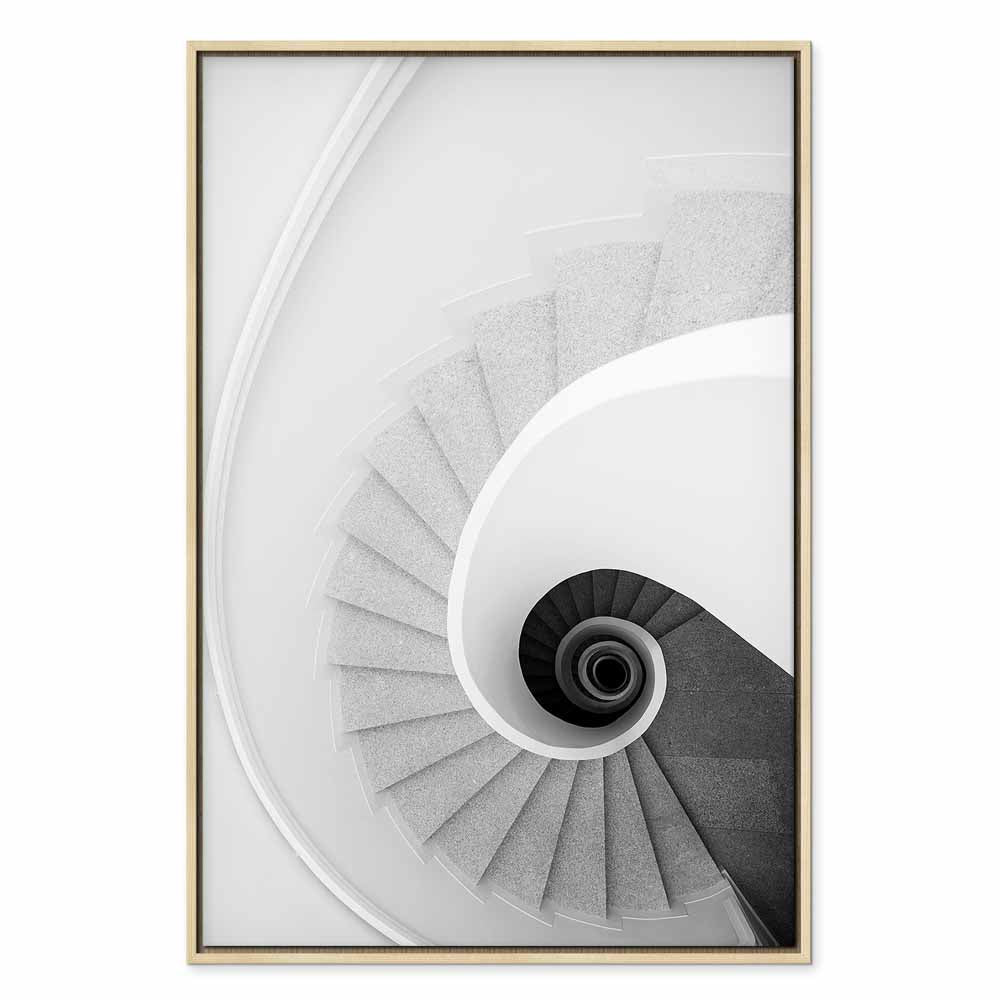White Staircase Architecture Canvas Print