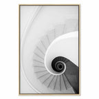 White Staircase Architecture Canvas Print