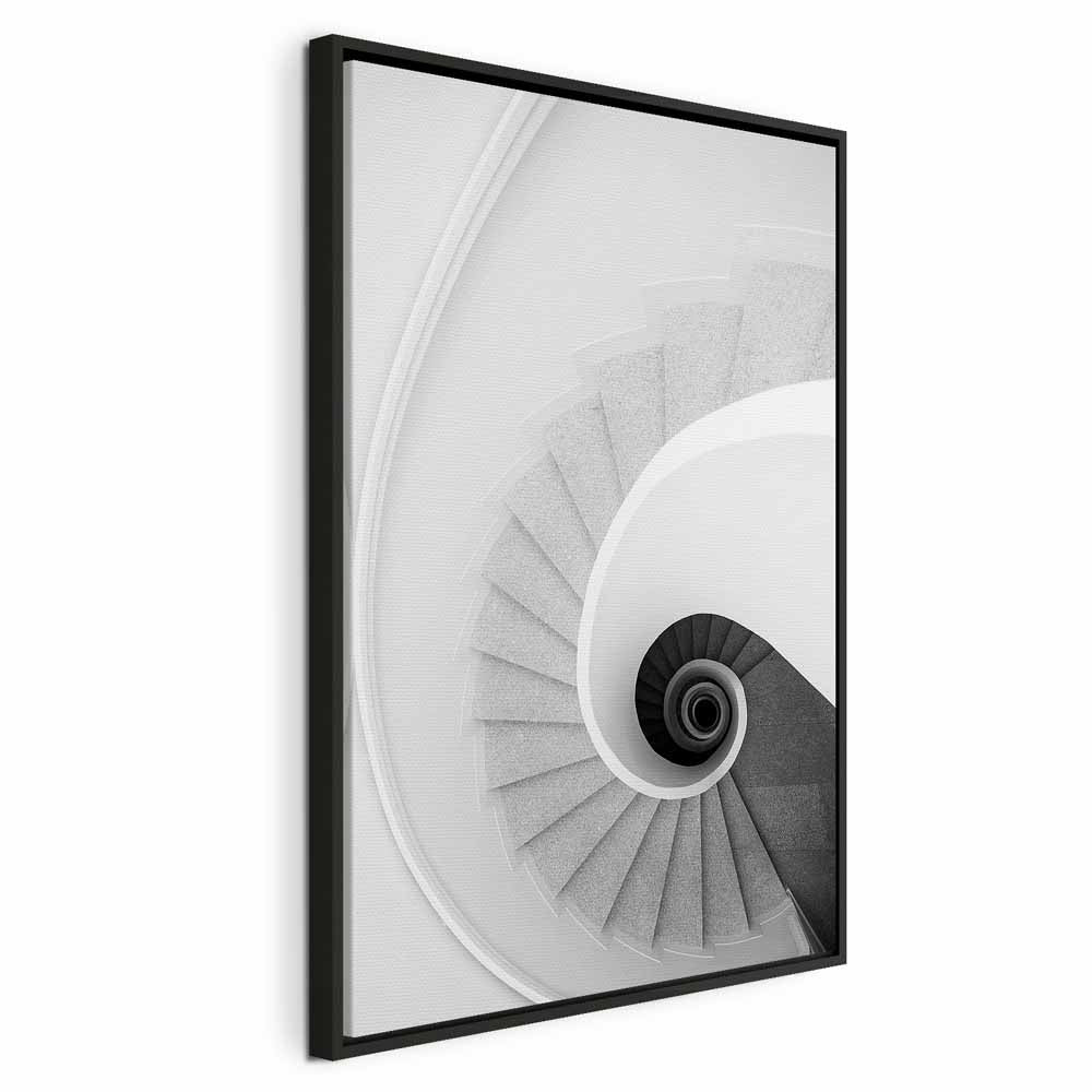 White Staircase Architecture Canvas Print