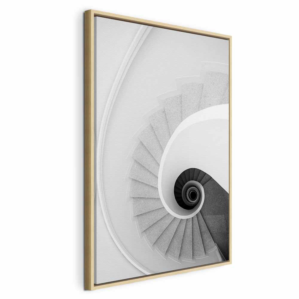 White Staircase Architecture Canvas Print
