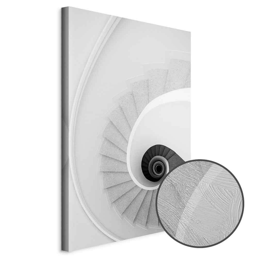 White Staircase Architecture Canvas Print