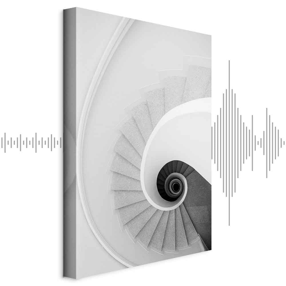 White Staircase Architecture Canvas Print