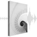 White Staircase Architecture Canvas Print