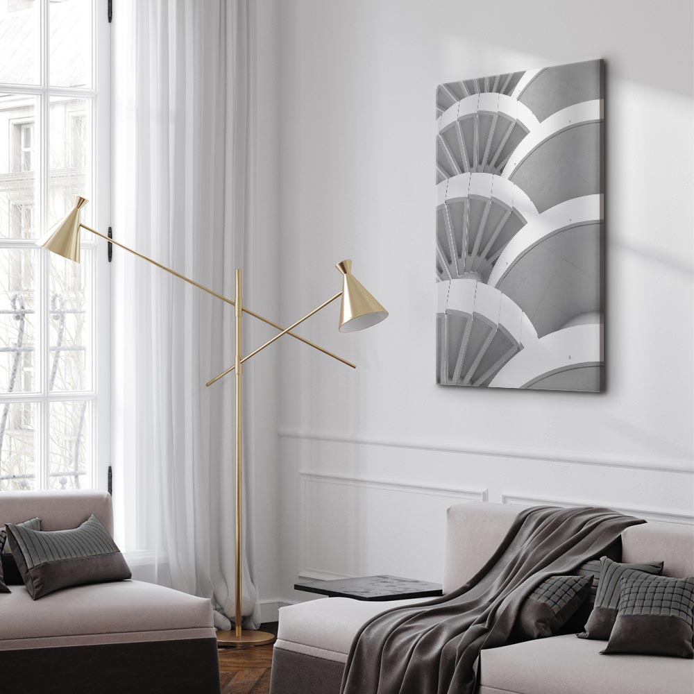 White Architectural Detail Abstract Canvas Print