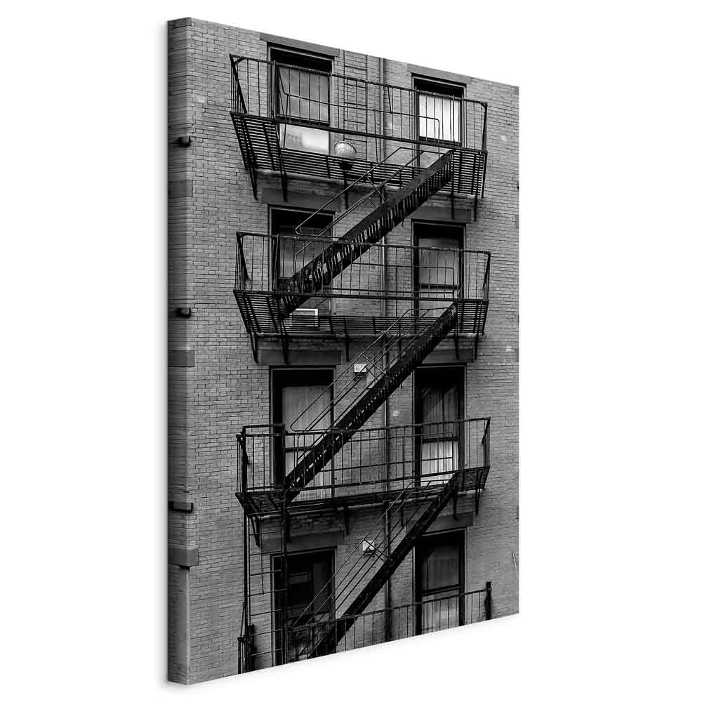 Emergency Exit Stairwell Photo Canvas Print