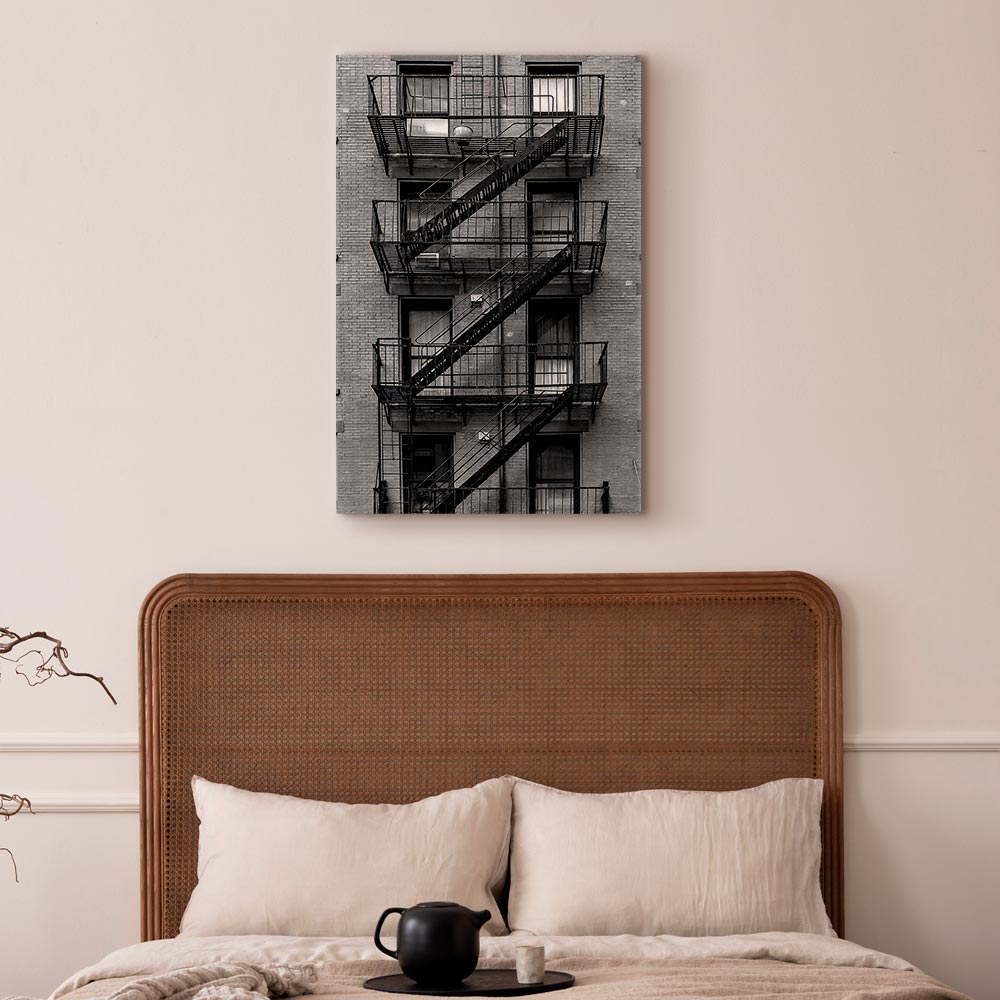 Emergency Exit Stairwell Photo Canvas Print