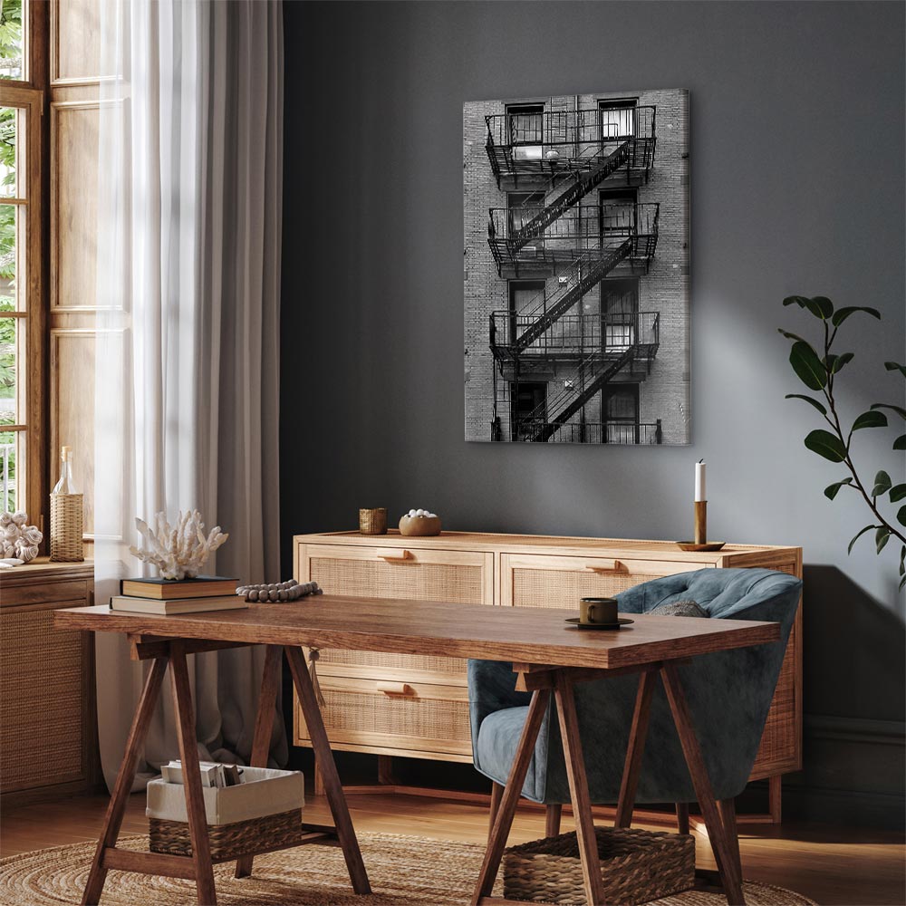 Emergency Exit Stairwell Photo Canvas Print