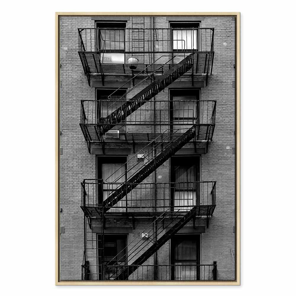 Emergency Exit Stairwell Photo Canvas Print