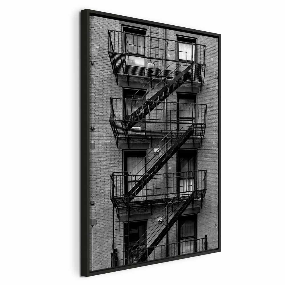 Emergency Exit Stairwell Photo Canvas Print