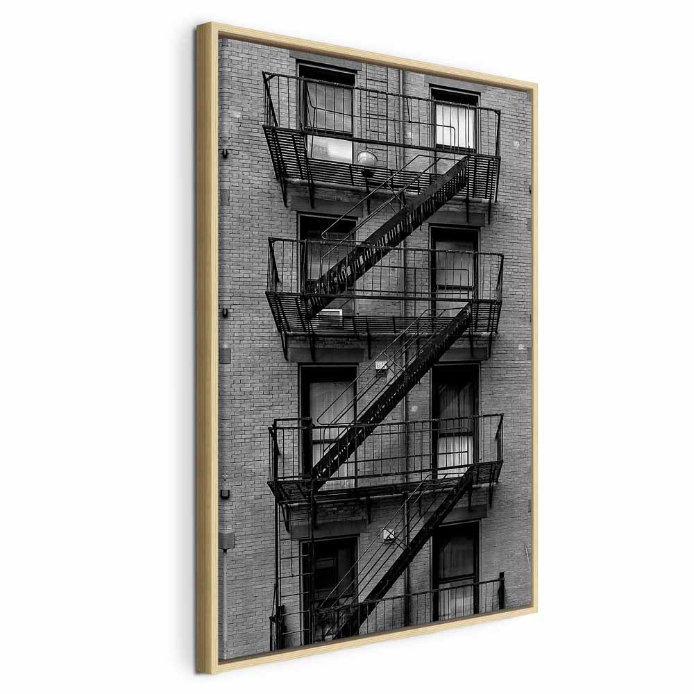 Emergency Exit Stairwell Photo Canvas Print