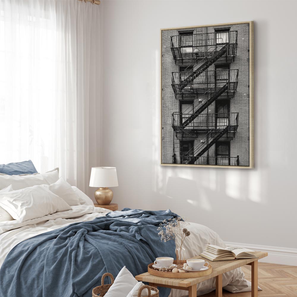 Emergency Exit Stairwell Photo Canvas Print