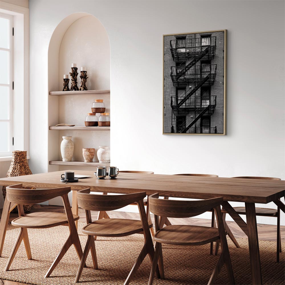 Emergency Exit Stairwell Photo Canvas Print