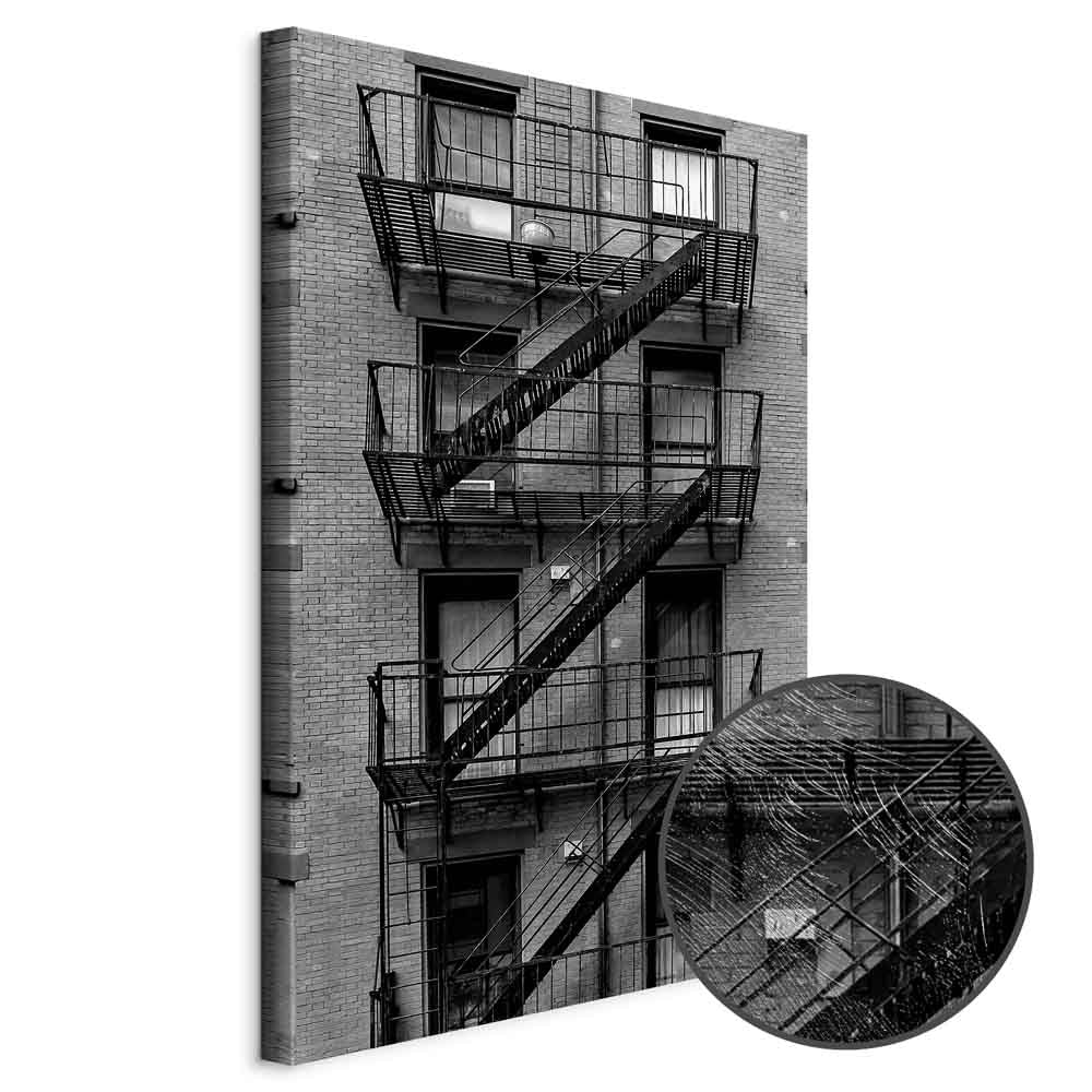 Emergency Exit Stairwell Photo Canvas Print