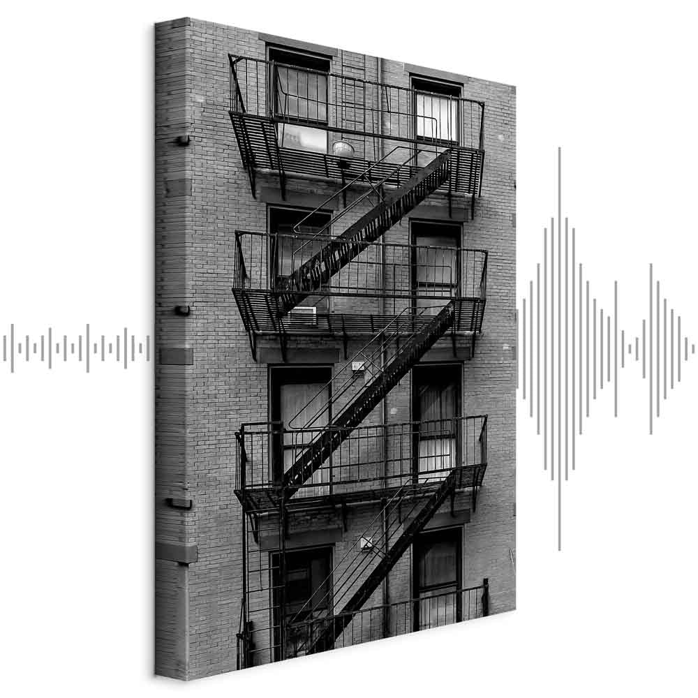 Emergency Exit Stairwell Photo Canvas Print