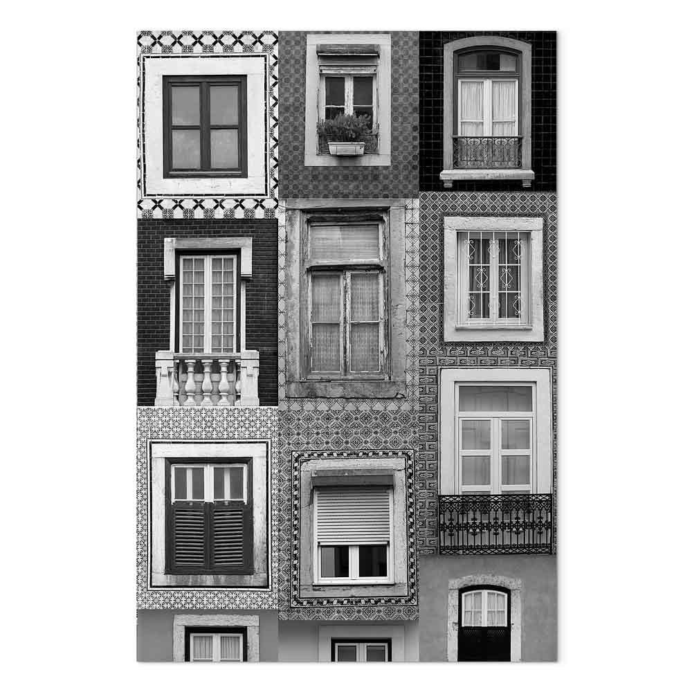 Patterned Window Facade Architecture Canvas Print