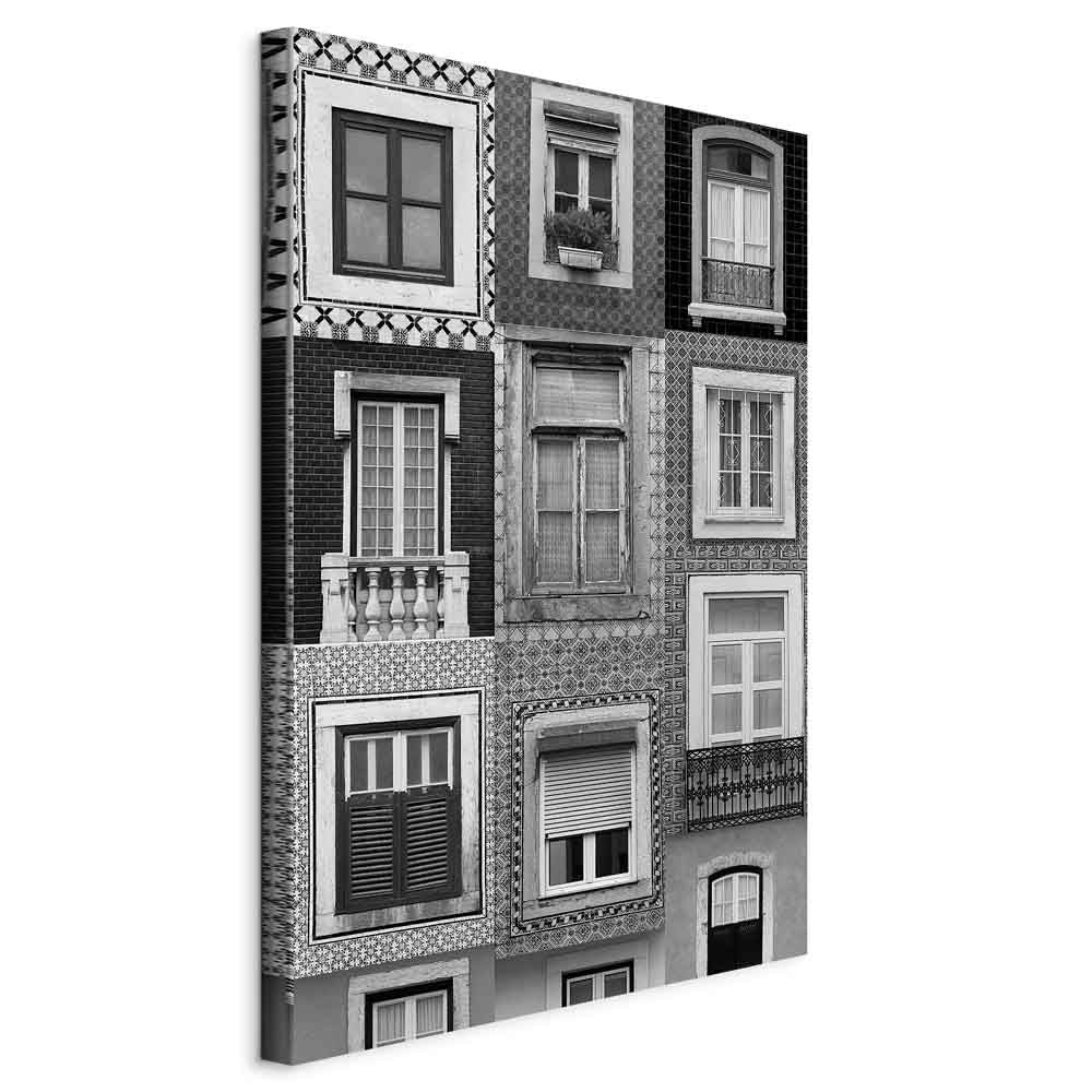Patterned Window Facade Architecture Canvas Print