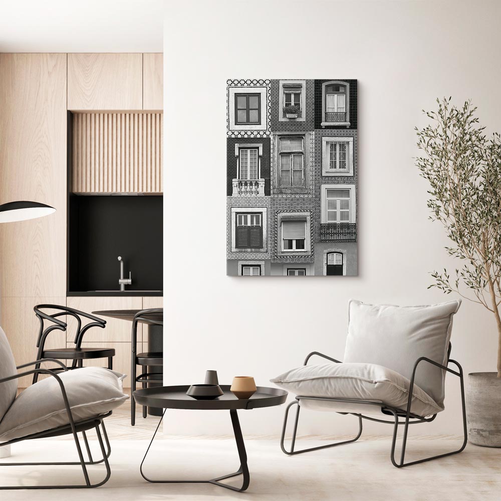 Patterned Window Facade Architecture Canvas Print