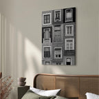 Patterned Window Facade Architecture Canvas Print