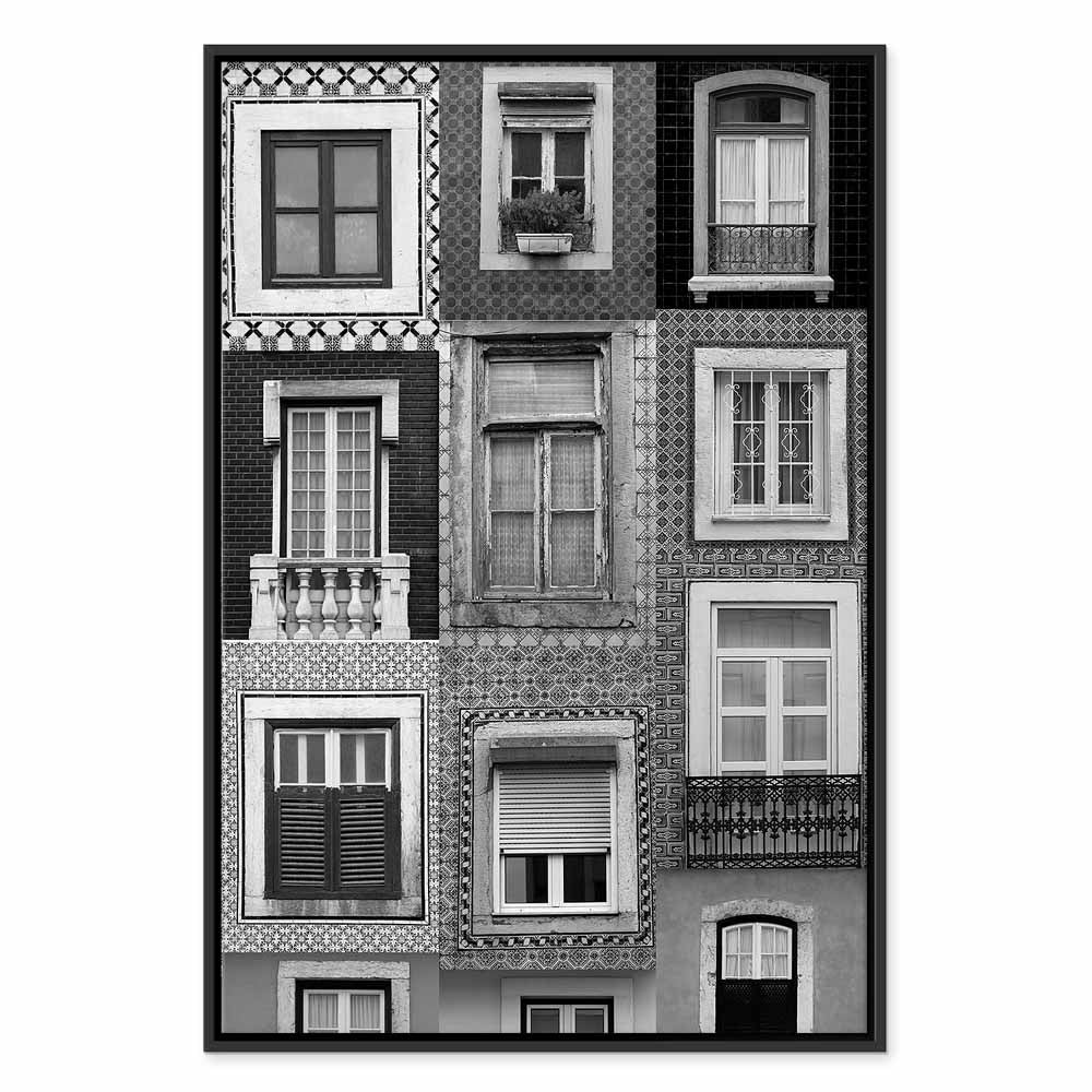 Patterned Window Facade Architecture Canvas Print