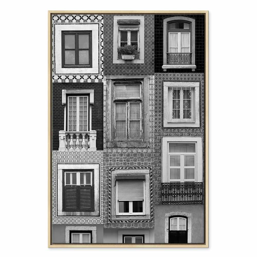 Patterned Window Facade Architecture Canvas Print