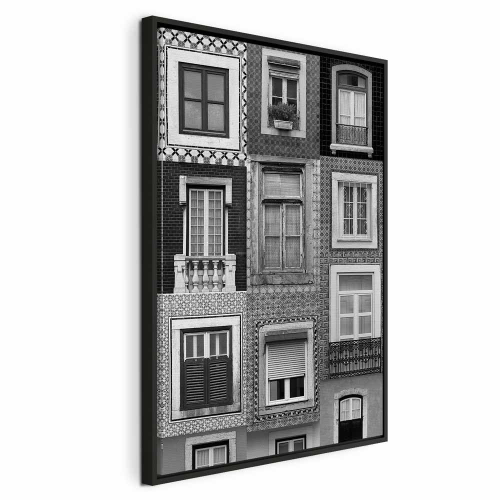 Patterned Window Facade Architecture Canvas Print