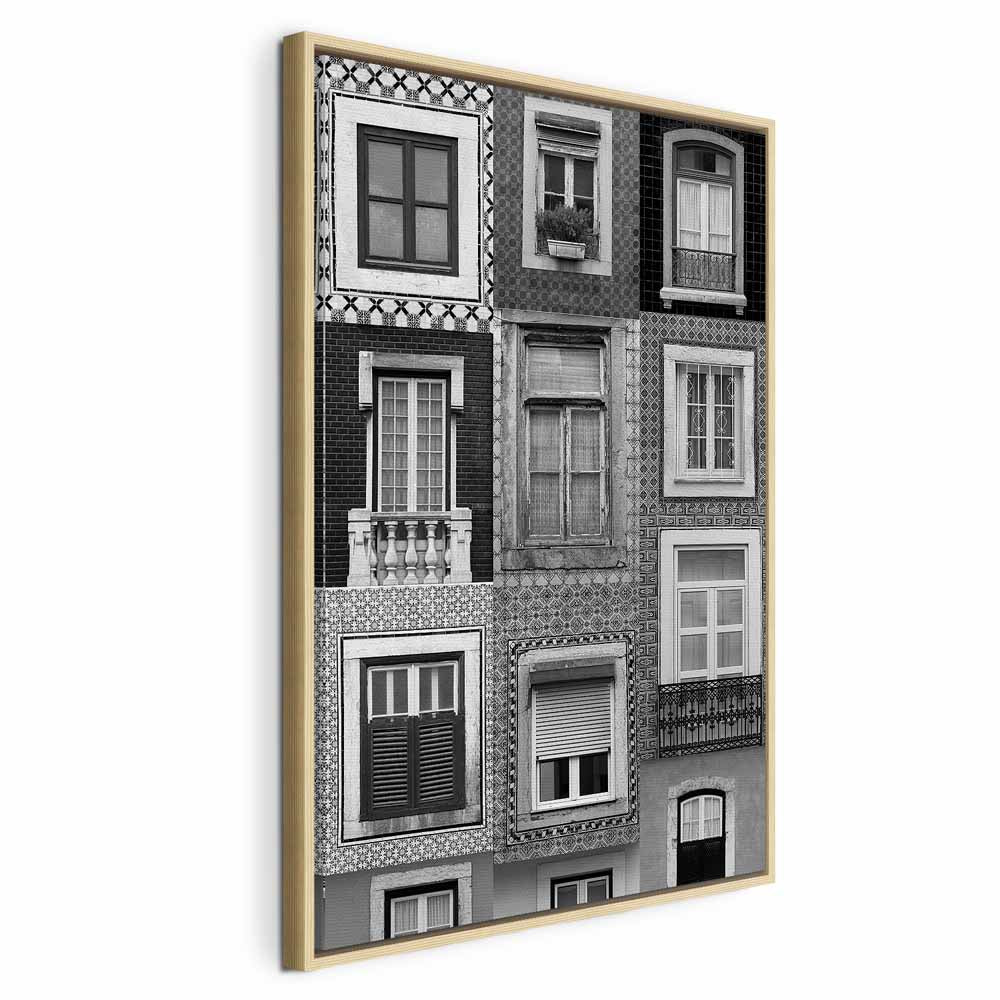 Patterned Window Facade Architecture Canvas Print