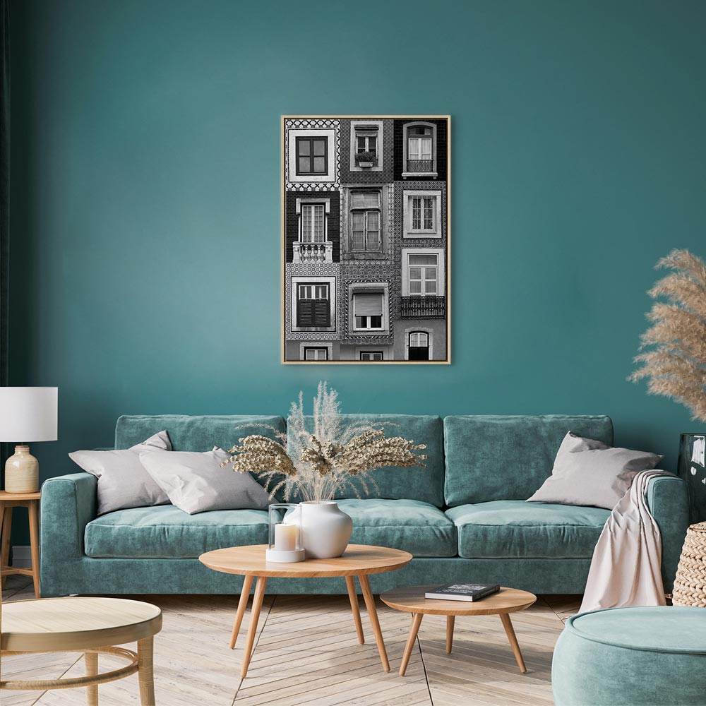 Patterned Window Facade Architecture Canvas Print