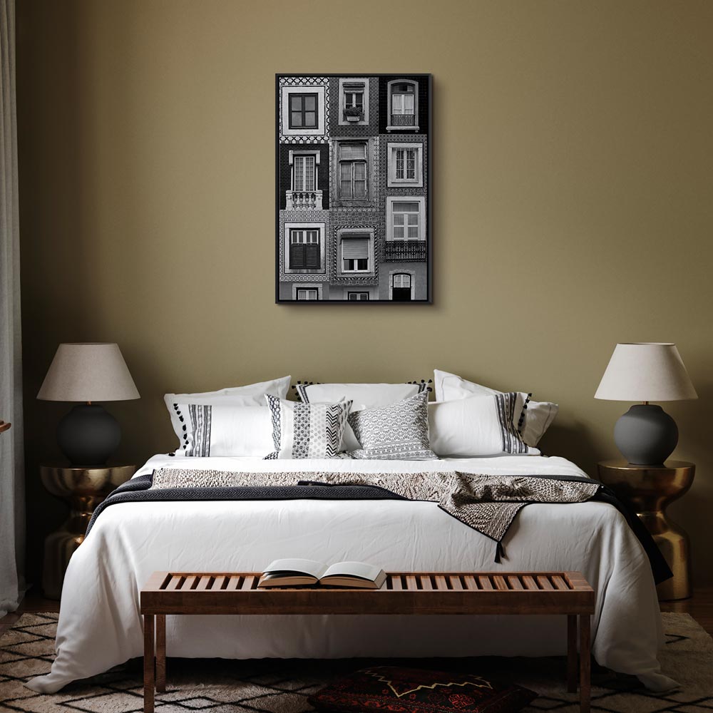 Patterned Window Facade Architecture Canvas Print