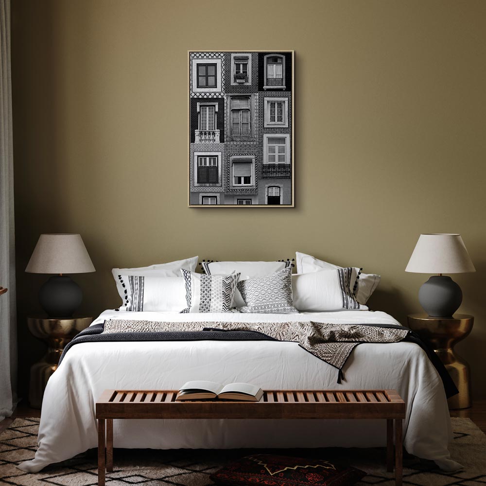 Patterned Window Facade Architecture Canvas Print