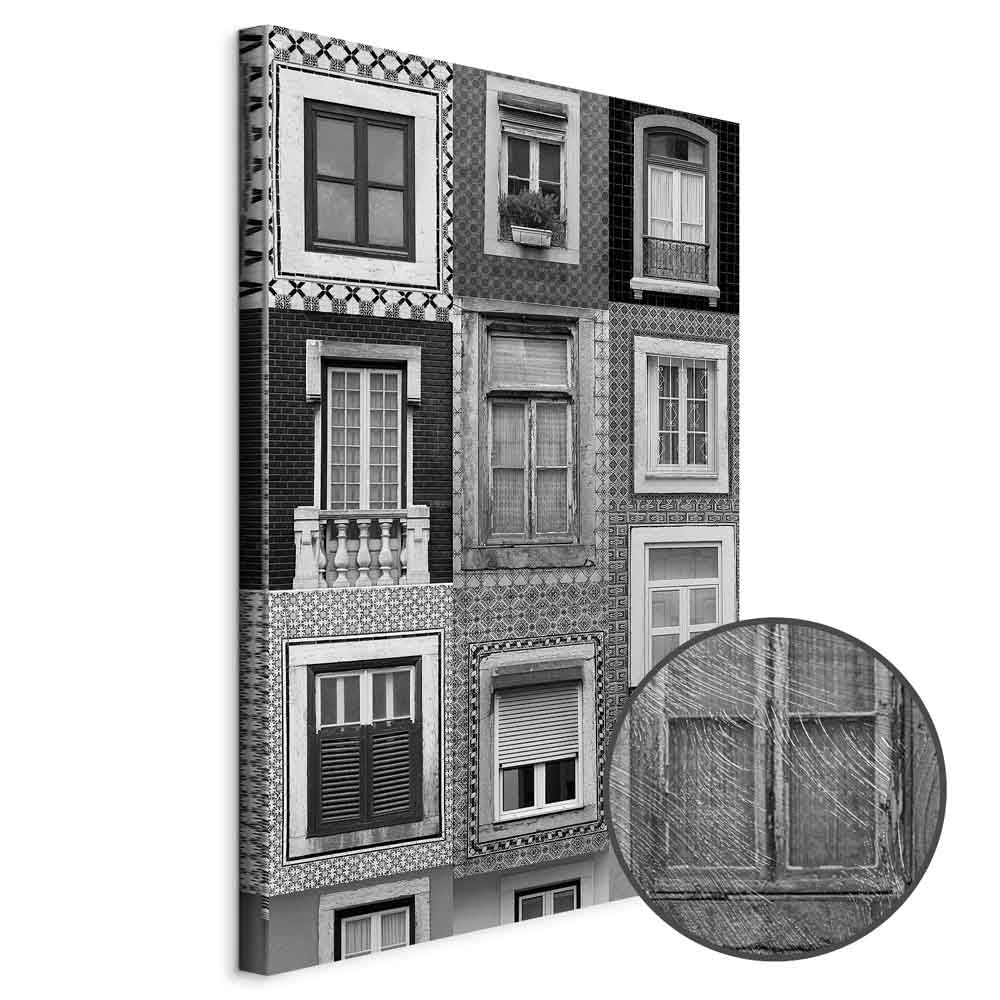 Patterned Window Facade Architecture Canvas Print