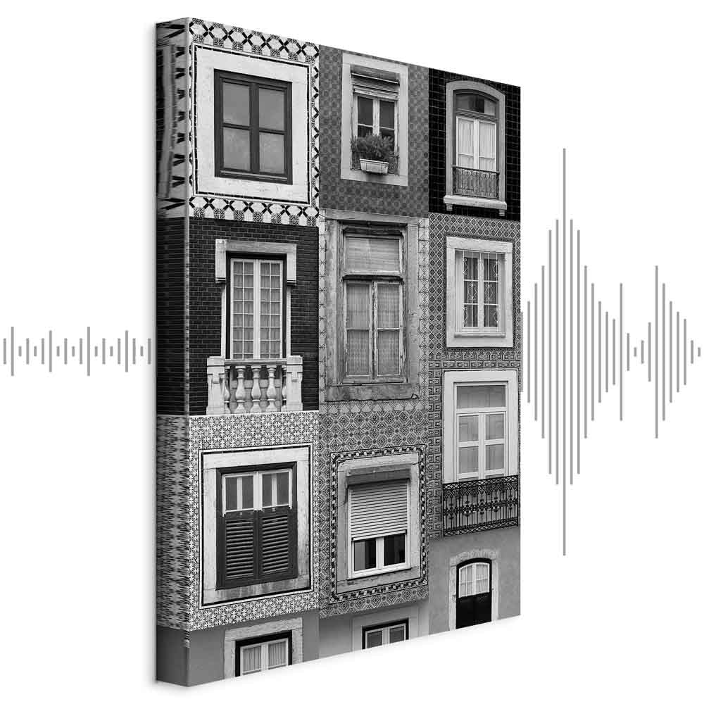 Patterned Window Facade Architecture Canvas Print