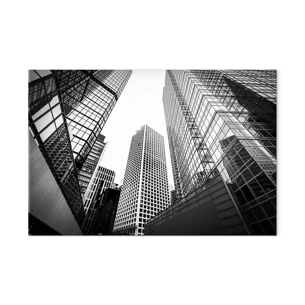Big City Street Architecture Wide Canvas Print