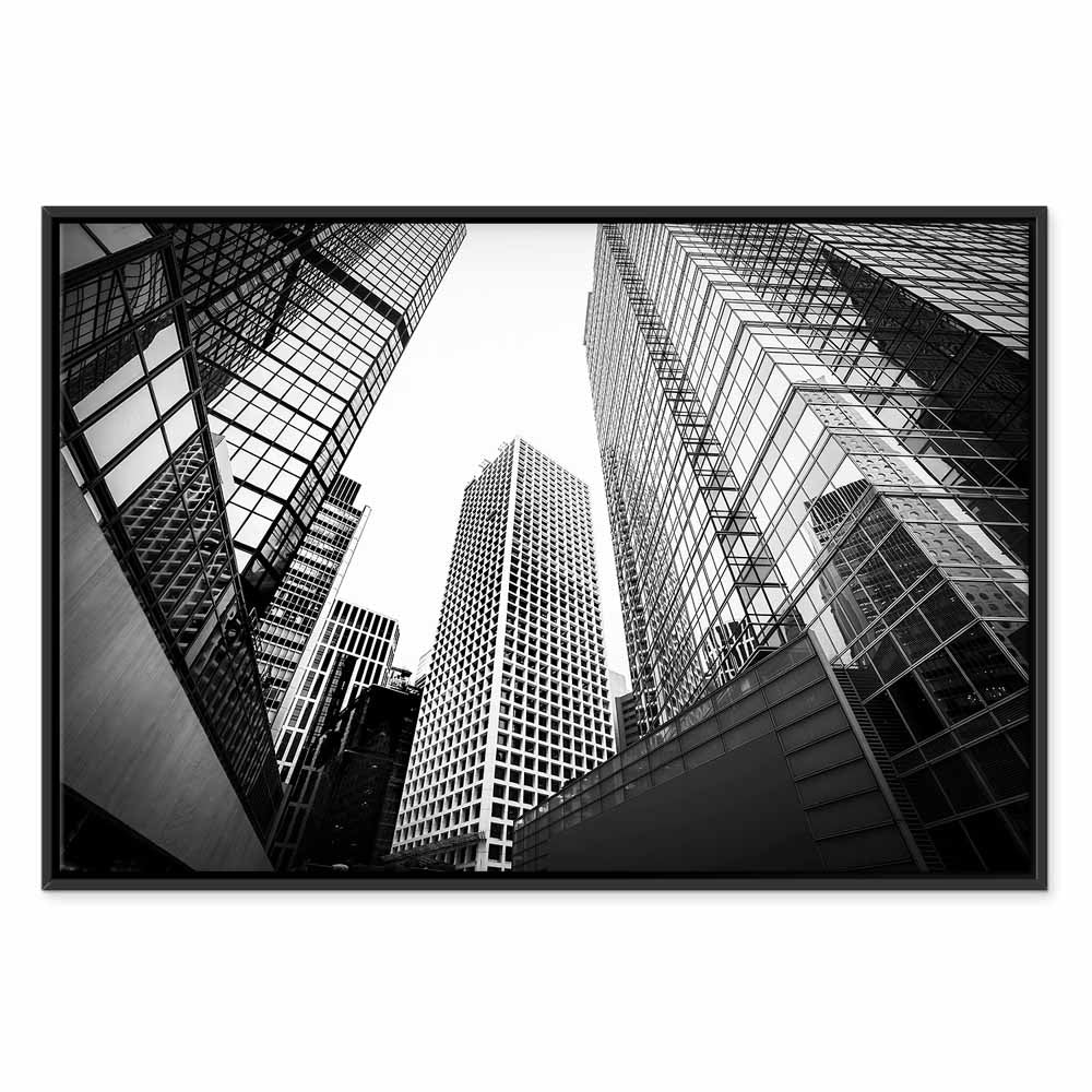 Big City Street Architecture Wide Canvas Print