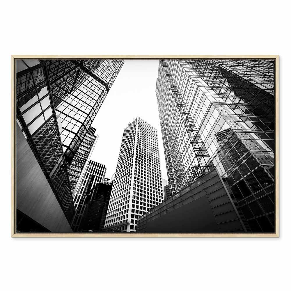 Big City Street Architecture Wide Canvas Print