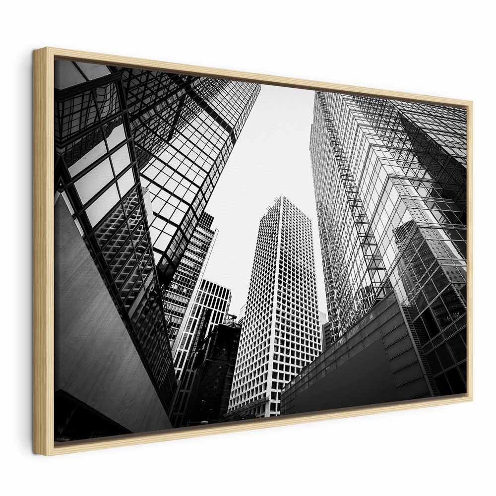 Big City Street Architecture Wide Canvas Print