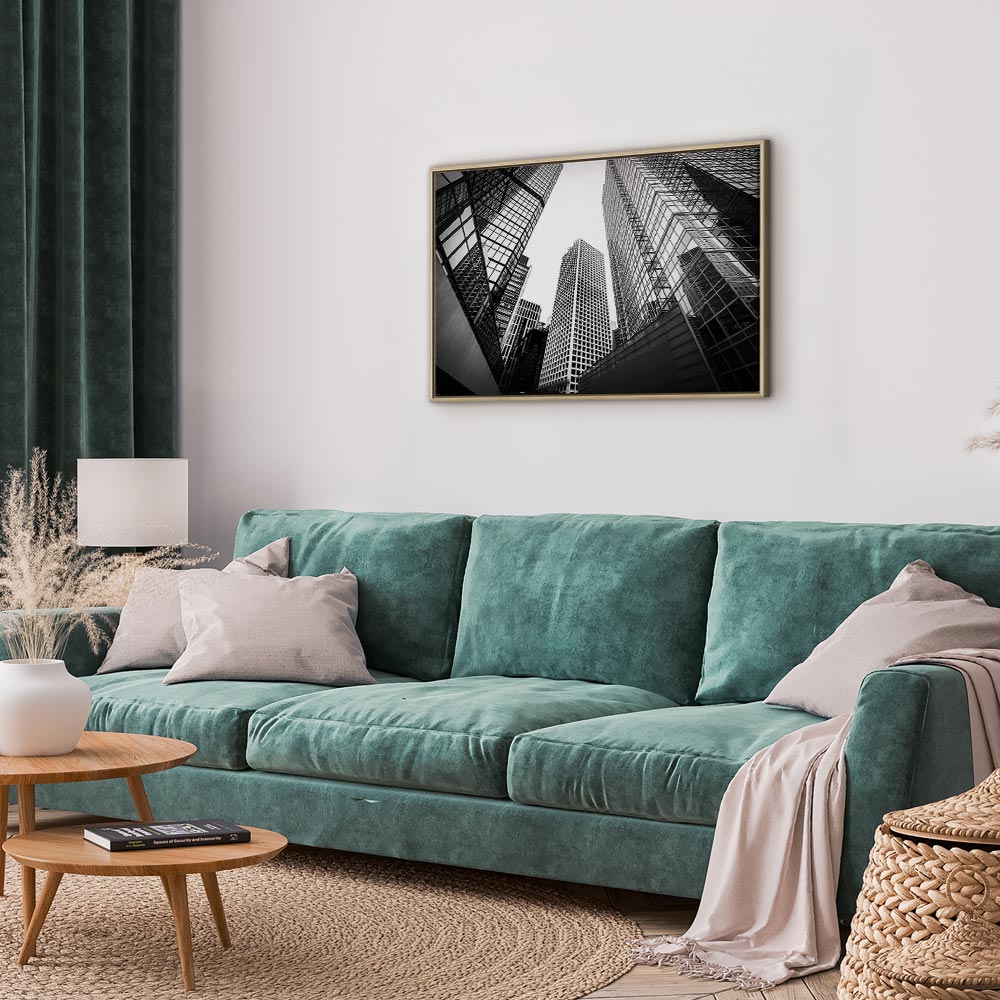 Big City Street Architecture Wide Canvas Print